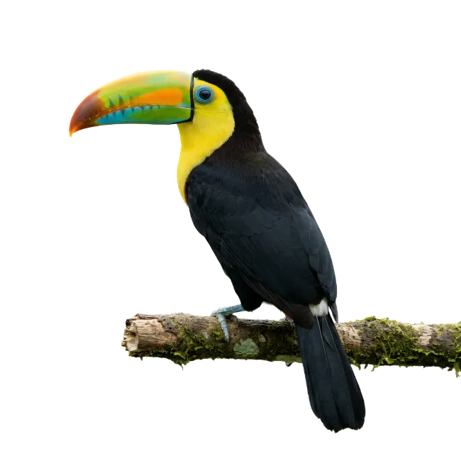 Keel Billed Toucan Bird Perched on Branch