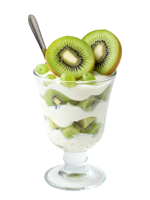 Kiwi and Grape Yogurt Parfait in Glass