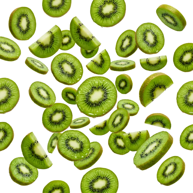 Kiwi Fruit Slices Floating