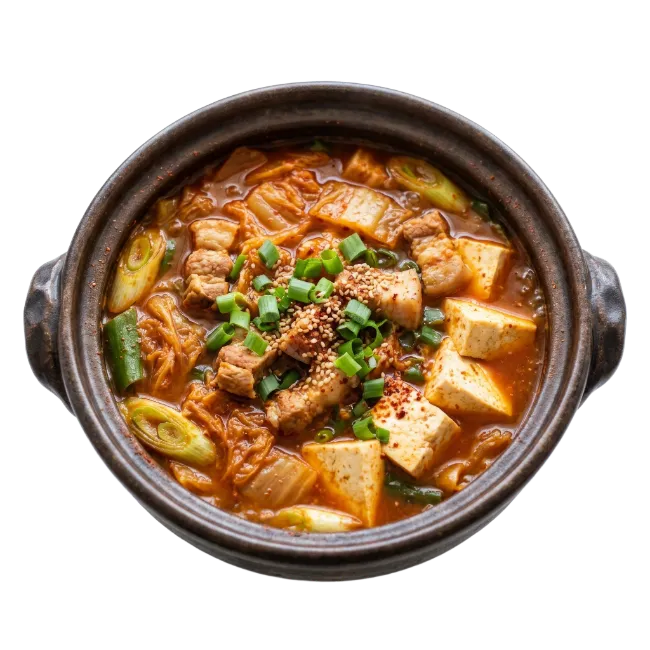 Korean Kimchi Stew in Stone Pot