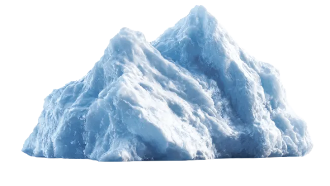 Large Blue Glacier Iceberg Isolated