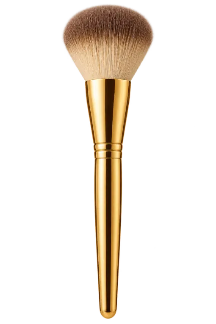 Large Makeup Brush With Golden Handle