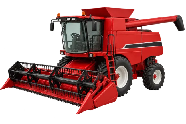 Large Red Agricultural Combine Harvester Machine