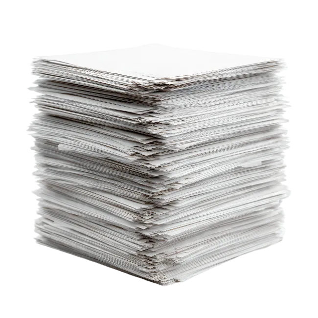 Large Stack of White Paper Sheets