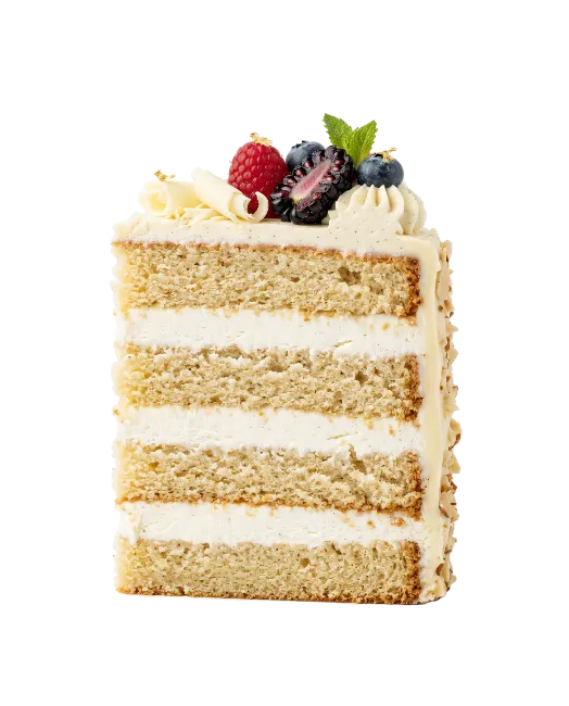 Layer Cake Slice with Berries