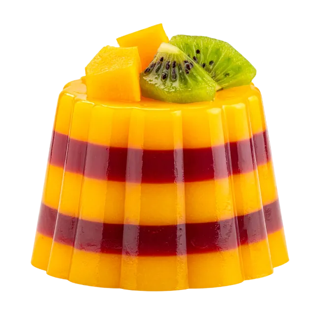 Layered Fruit Jelly Dessert with Mango and Kiwi