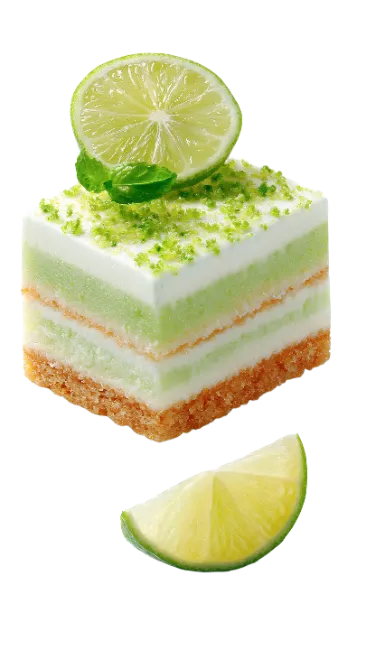 Layered Lime Cake Slice with Citrus Garnish
