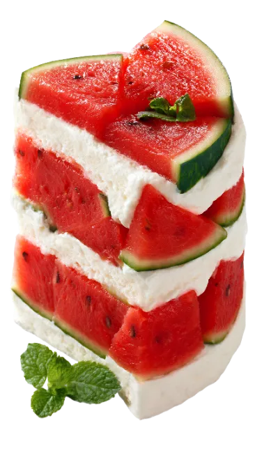Layered Watermelon Dessert Cake Slice