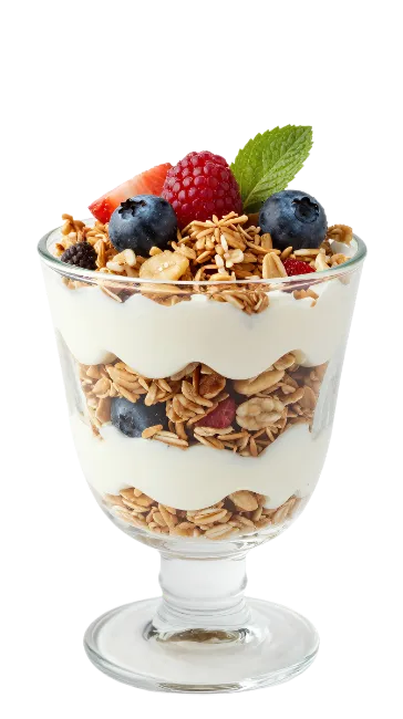Layered Yogurt Parfait with Granola and Berries