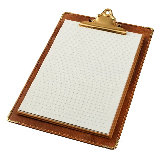Leather Clipboard with Lined Paper Pad
