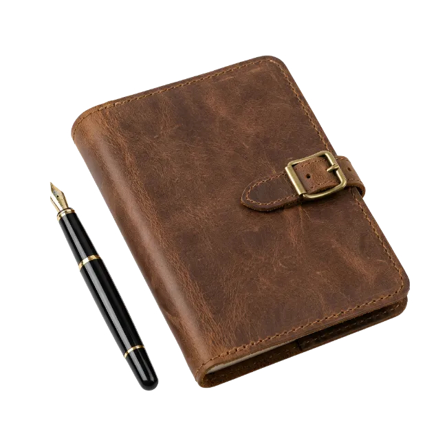 Leather Journal and Fountain Pen