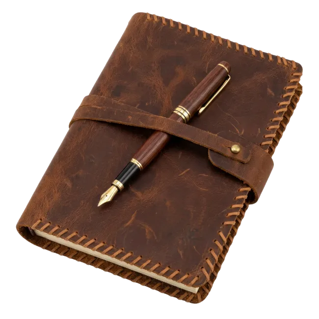 Leather Journal with Fountain Pen