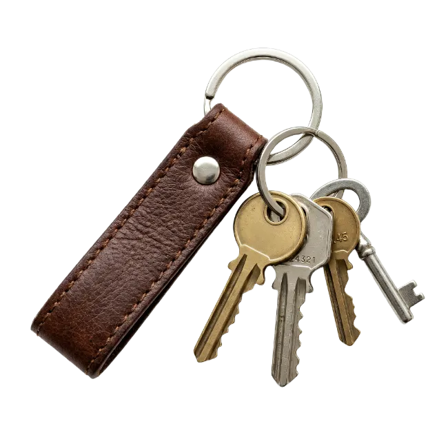 Leather Keychain with Multiple Keys