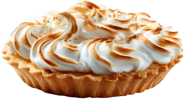 Lemon meringue pie with toasted peaks