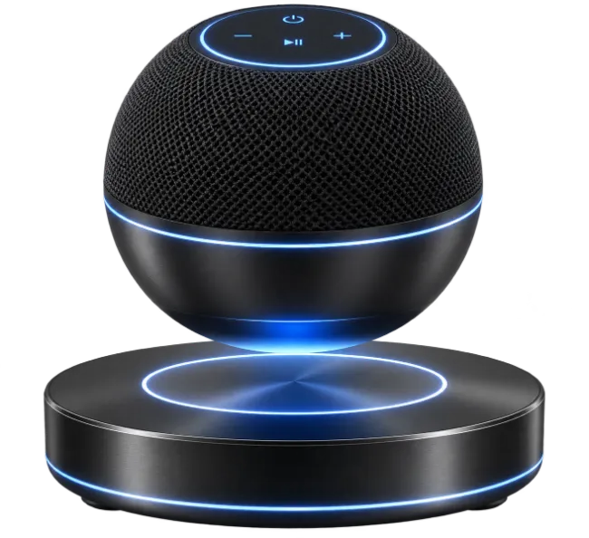 Levitating Spherical Bluetooth Speaker with Blue Light