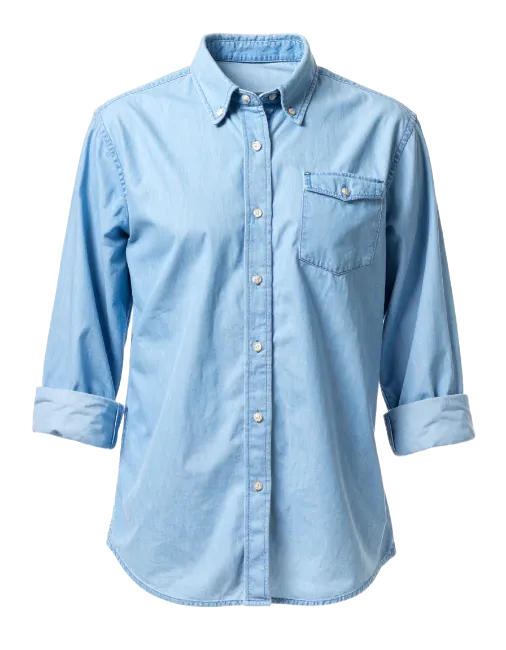 Light Blue Denim Button Down Shirt