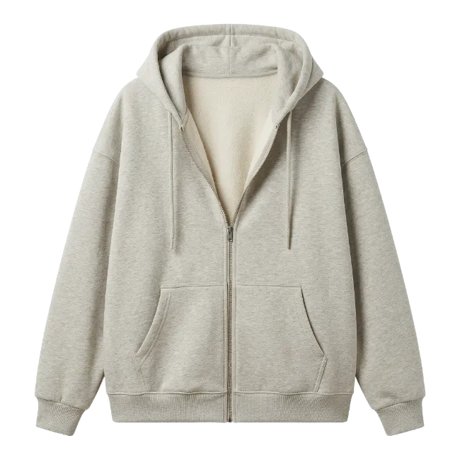 Light Gray Zip Up Hoodie