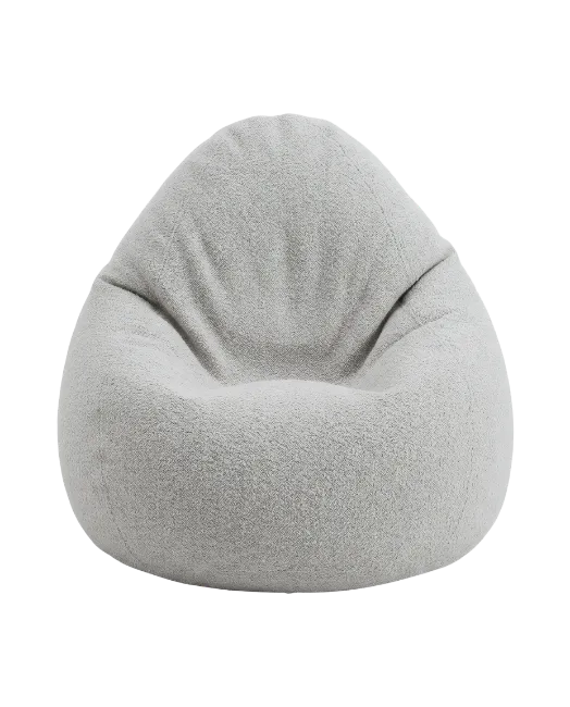 Light Grey Bean Bag Chair Isolated