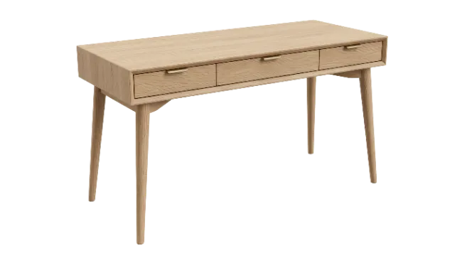 Light Wooden Office Desk with Three Drawers
