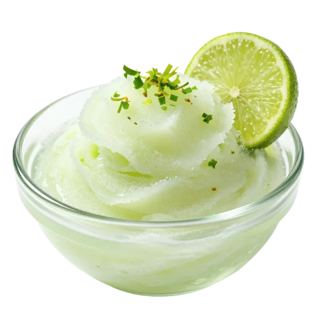 Lime Sorbet in Glass Bowl