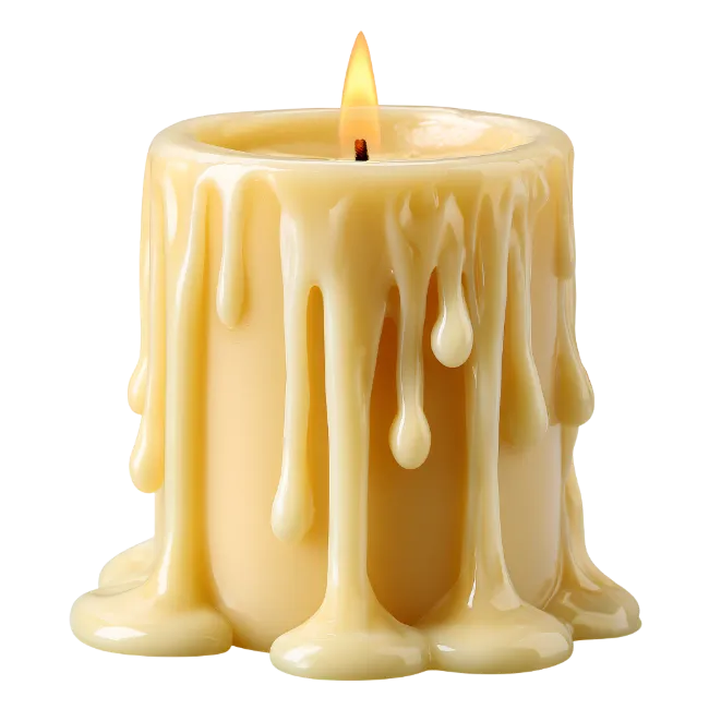 Lit Dripping Wax Candle