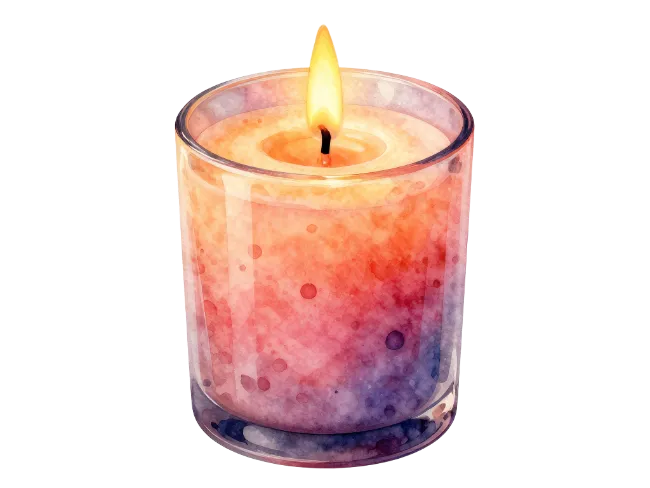 Lit Scented Candle in Glass Jar