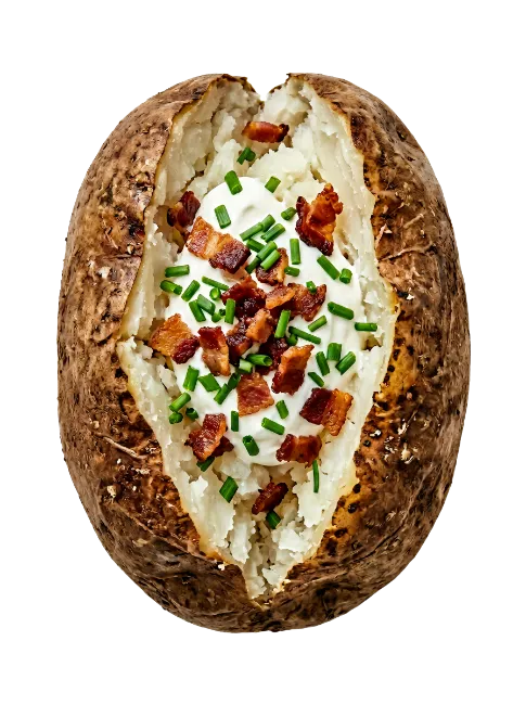 Loaded Baked Potato with Sour Cream and Bacon