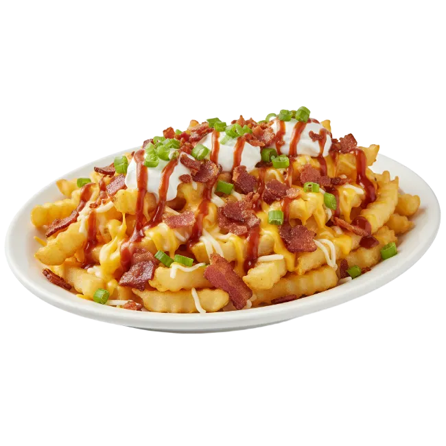 Loaded French Fries with Cheese and Bacon