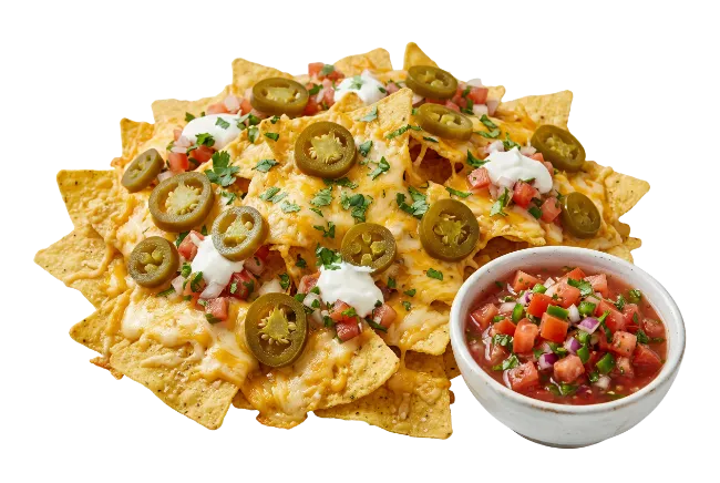 Loaded Nachos with Cheese and Jalapenos