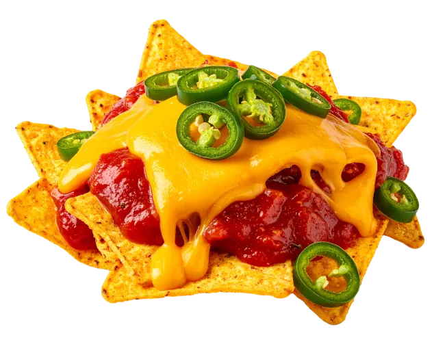 Loaded Nachos with Melted Cheese and Jalapenos
