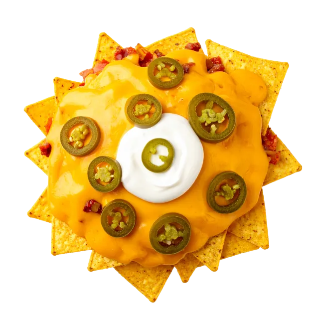 Loaded Nachos with Melted Cheese and Jalapenos