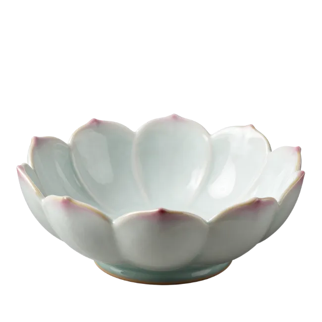 Lotus petal shaped ceramic bowl