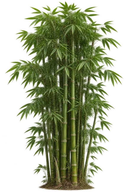 Lush Green Bamboo Plant Bush with Tall Stems