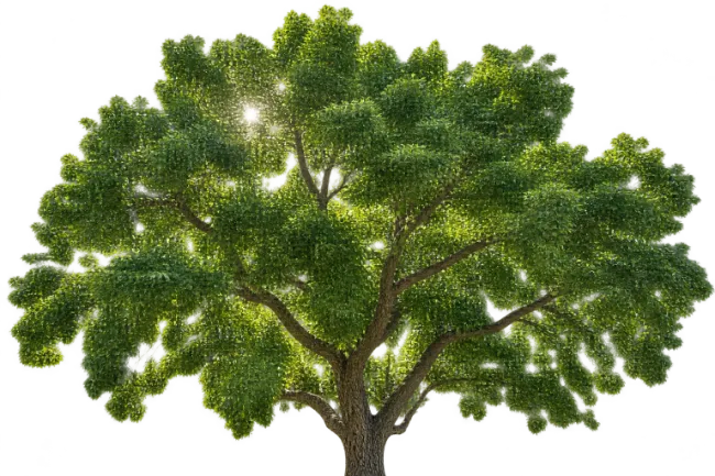 Lush Green Deciduous Tree with Full Foliage