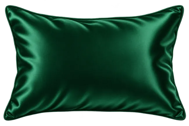 Luxurious Dark Green Silk Pillow