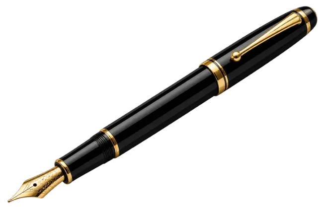 Luxury Black and Gold Fountain Pen