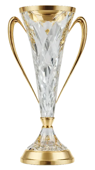 Luxury Crystal and Gold Trophy Cup