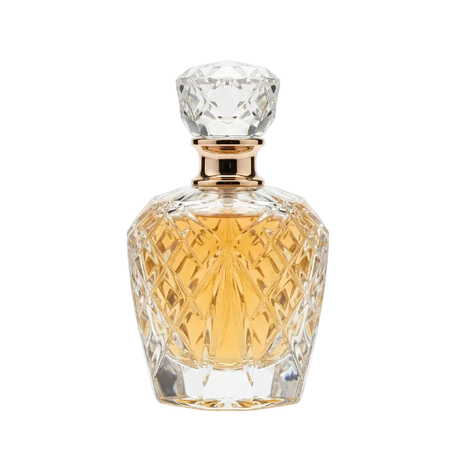 Luxury Crystal Perfume Bottle with Golden Fragrance