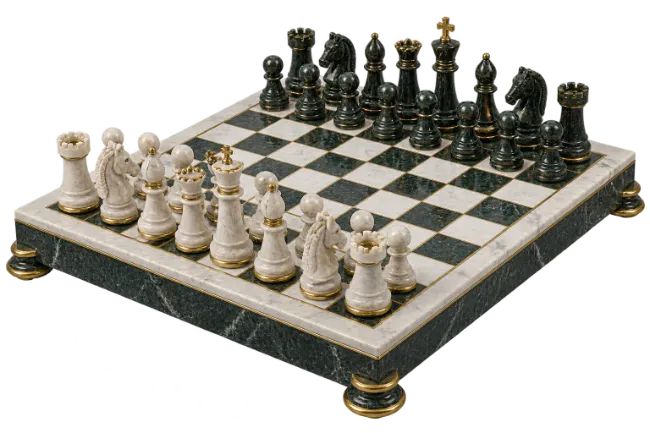 Luxury Marble Chess Set With Detailed Pieces