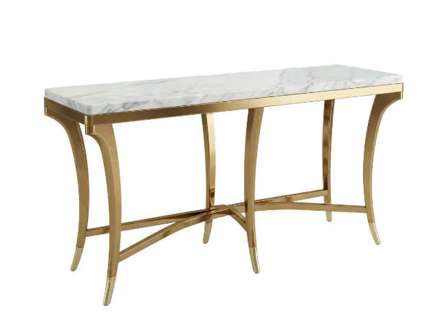 Luxury Marble Top Console Table with Gold Legs