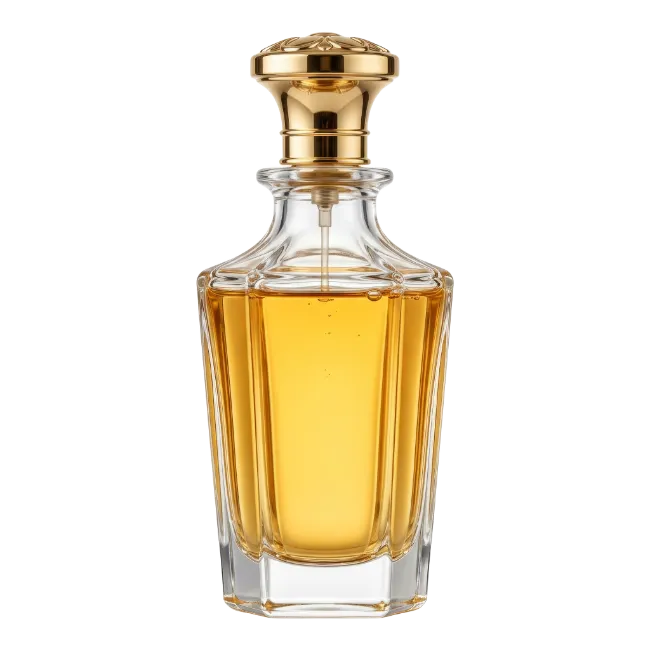 Luxury Perfume Bottle with Golden Liquid