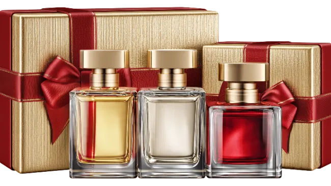 Luxury perfume bottles with gift boxes