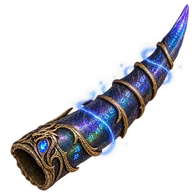 Magical Cosmic Dragon Horn with Gold Trim