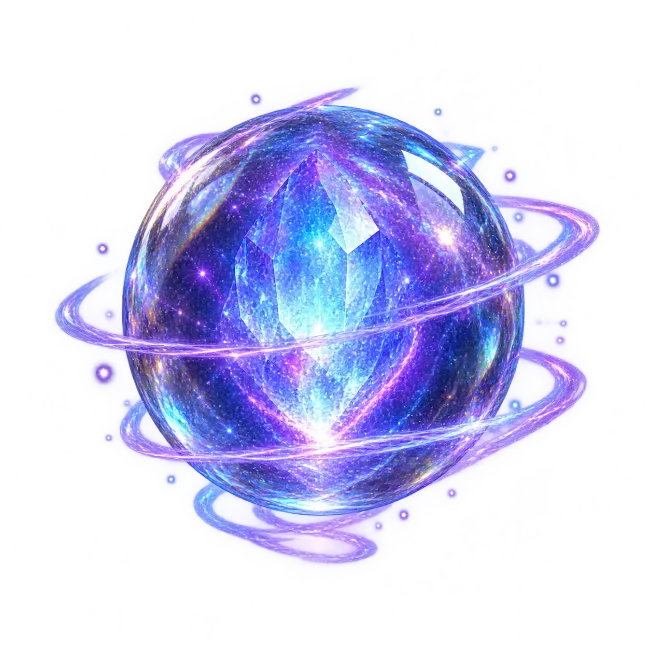 Magical Glowing Crystal Sphere with Cosmic Energy
