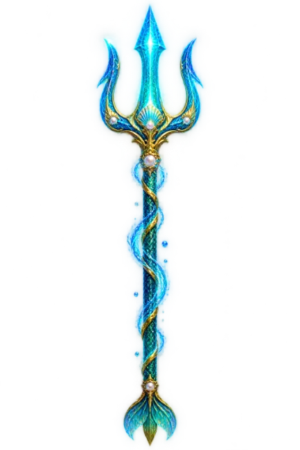 Magical Glowing Trident Staff