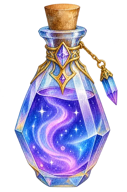 Magical Potion Bottle with Purple Liquid