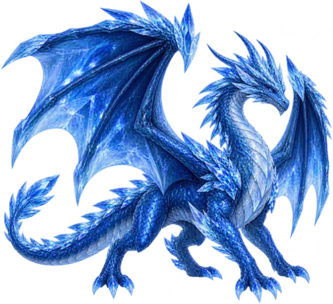 Majestic Blue Crystal Ice Dragon