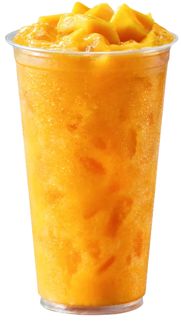 Mango Smoothie in a Plastic Cup