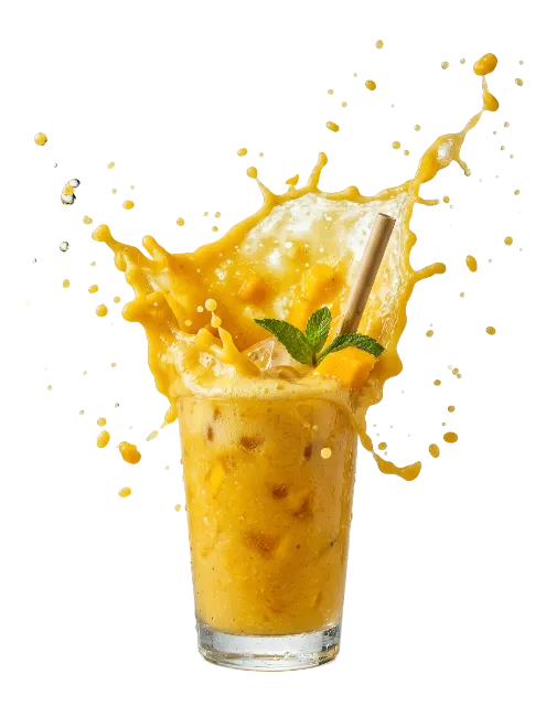 Mango Smoothie Splash in Glass