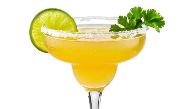 Margarita Cocktail with Lime and Salt Rim